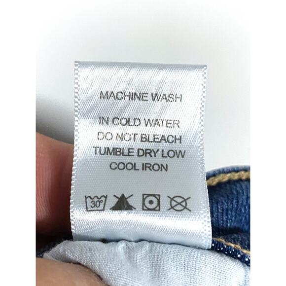 Judy Blue Mid Rise Beach Splash Distressed Cut Off Jean Denim Shorts L Summer - Picture 6 of 6